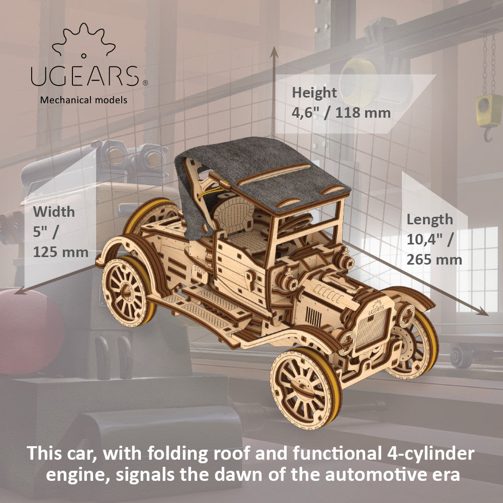 UGears Retro Car UGR-T (Old Model T) -  337 Pieces (Advanced)