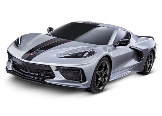 TRA93054-4SILVER Traxxas Chevrolet Corvette Stingray: 1/10 Scale AWD Supercar with TQ 2.4GHz Radio System - Silver