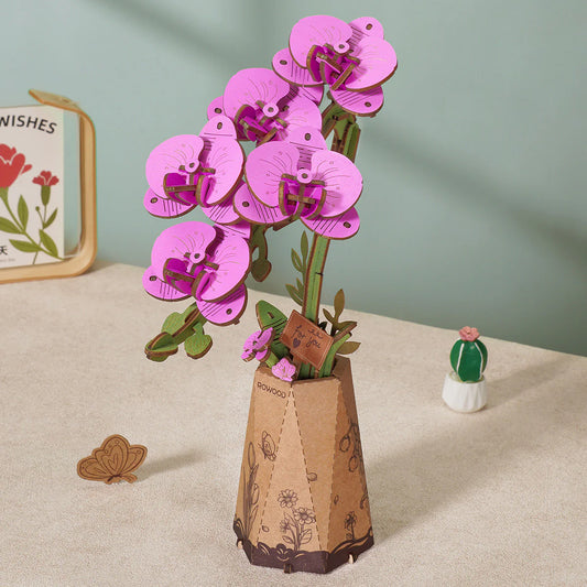 Rolife Rowood Flower Series Purple Moth Orchid TW091