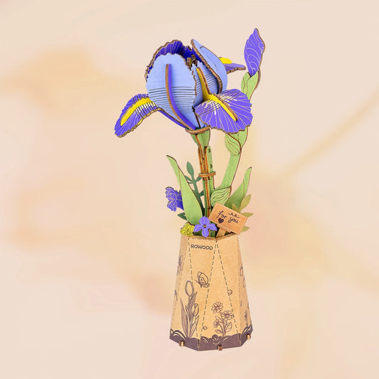 Rowood Purple Iris DIY Flower Wooden 3D Puzzle TW121