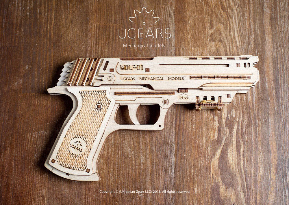 Ugears Wolf-01 Handgun (New Packaging design) - 62 Pieces 70047