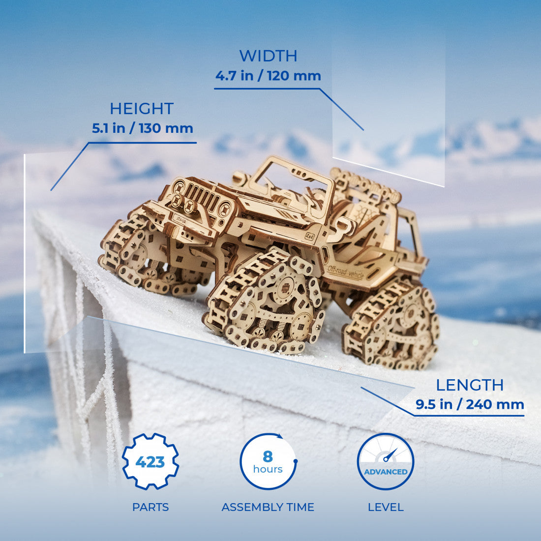 UGears Tracked Off-Road Vehicle - 423 Pieces 70204