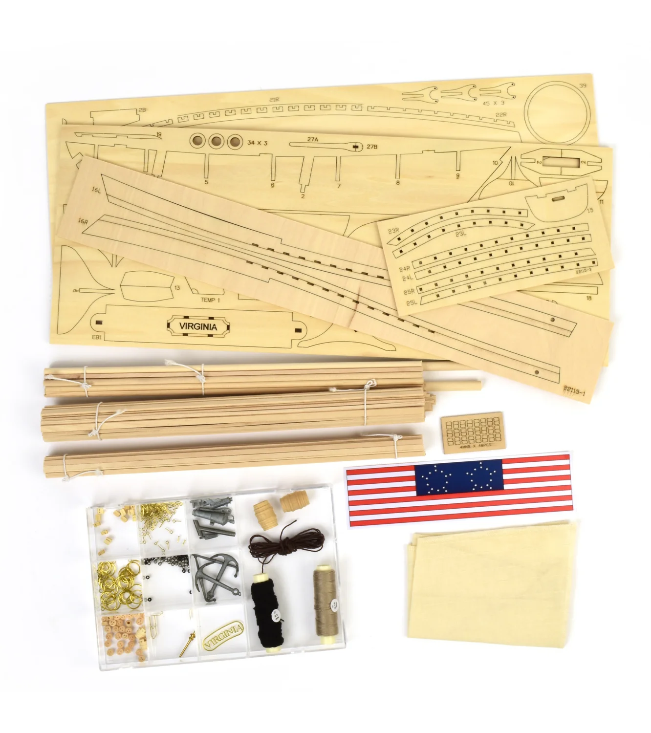 American Schooner Virginia 1:40 Wooden Model Boat Kit ART22115
