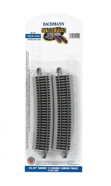 33.25" Radius 12 Degree Curved (HO Scale Track Nickel Silver)