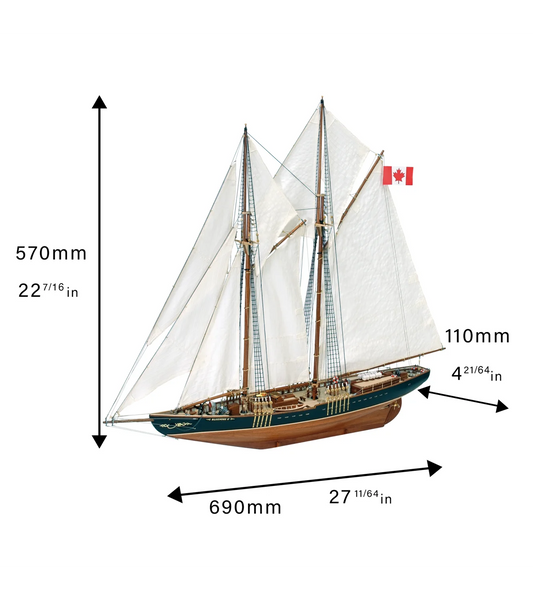 Bluenose II 1:75 Wooden Model Ship Kit Boat ART22453