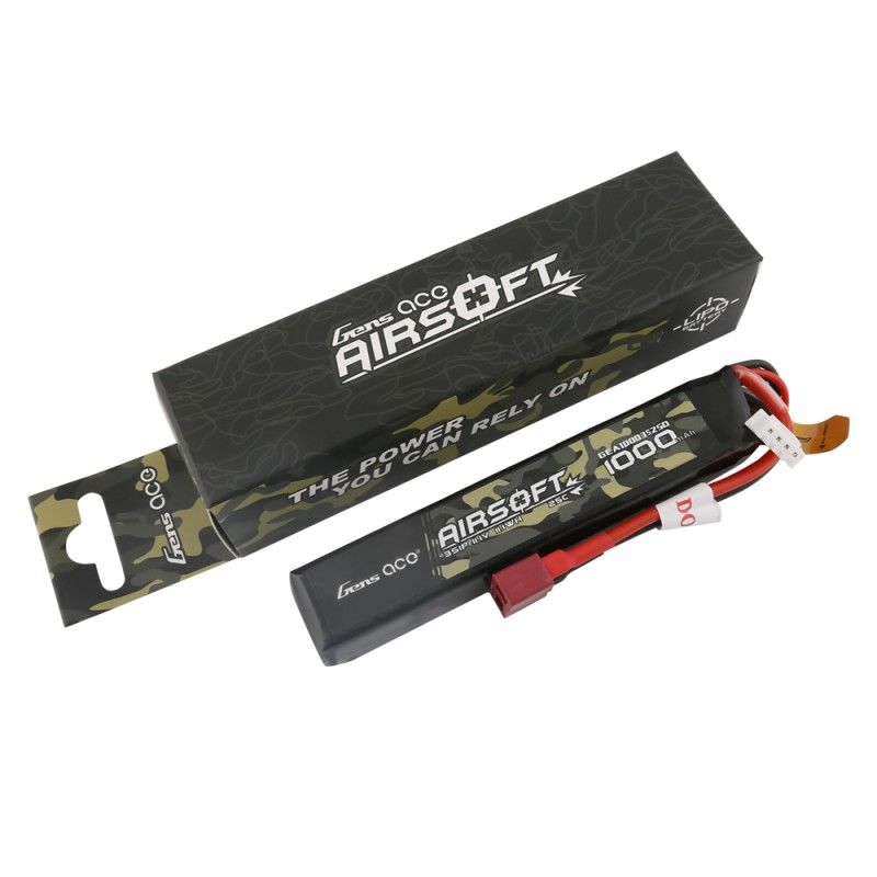 Airsoft 1000mAh 3S1P 11.1V 25C LiPo Deans Plug