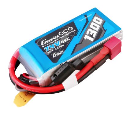G-Tech 1300mAh 2S1P 7.4V 25C LiPo Battery Pack with Deans Plug Soft Pack