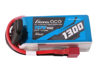 G-Tech 1300mAh 3S1P 11.1V 45C LiPo Battery Pack with Deans Plug Soft Pack