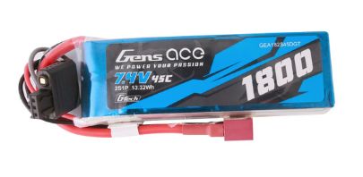 G-Tech 1800mAh 2S1P 7.4V 45C LiPo Battery Pack with Deans Plug Soft Pack GEA182S45DGT