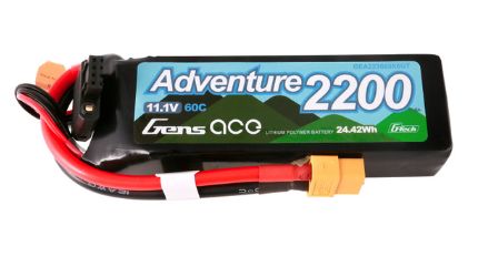 G-Tech Adventure 2200mAh 3S1P 11.1V 60C LiPo Battery Pack with XT60 Plug Soft Pack