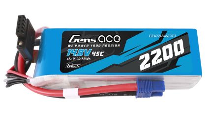 G-Tech 2200mAh 4S1P 14.8V 45C LiPo Battery Pack with EC3 Plug Soft Pack