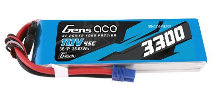 G-Tech 3300mAh 3S1P 11.1V 45C LiPo Battery Pack with EC3 Plug Soft Pack