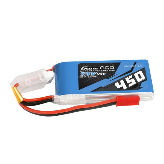 450mAh 2S1P 7.4V 45C LiPo JST-SYP Plug Soft Case