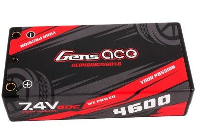 4600mAh 2S2P 7.4V 60C HardCase LiPo Battery Shorty Pack