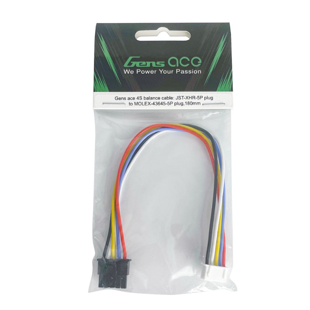 4S balance cable: JST-XHR-5P to MOLEX-43645-5P, 180mm