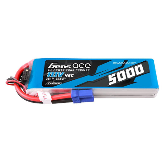 G-Tech 5000mAh 3S1P 45C 11.1V LiPo Battery Pack With EC5 Plug GEA503S45E5GT