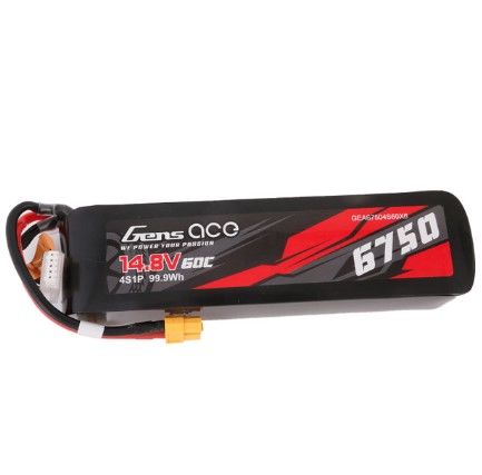 6750mAh 4S1P 14.8V 60C LiPo 12AWG XT60 Plug Soft Case