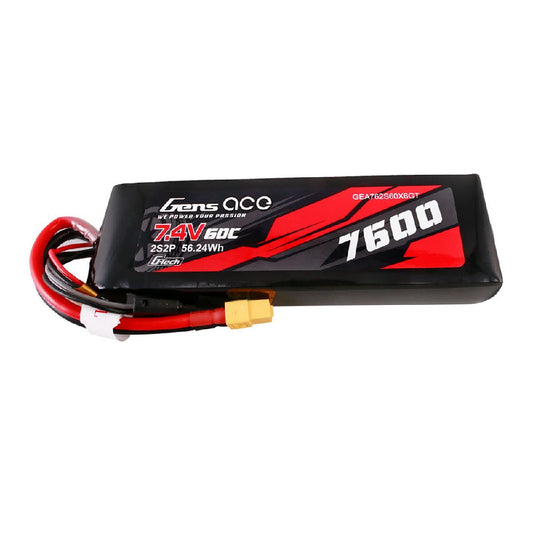 G-Tech 7600mAh 7.4V 60C 2S2P LiPo Battery Pack With XT60 Plug