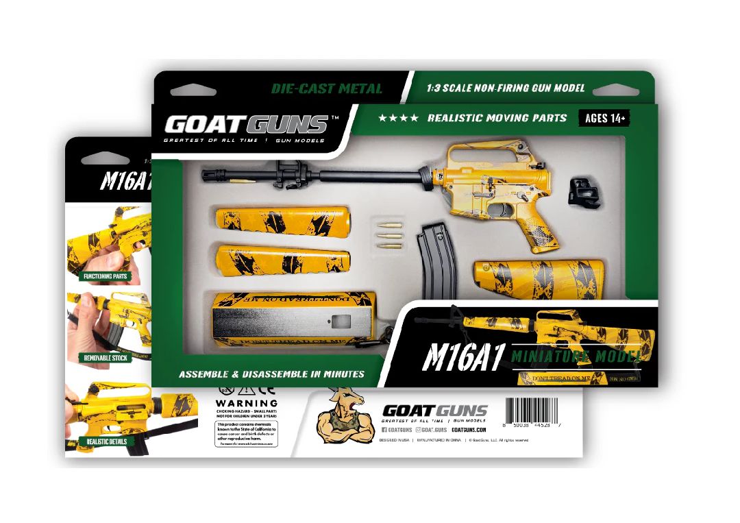 GoatGuns M16A1 "Don’t Tread" Metal Diecast Kit - Black/Yellow GOA16-TREAD