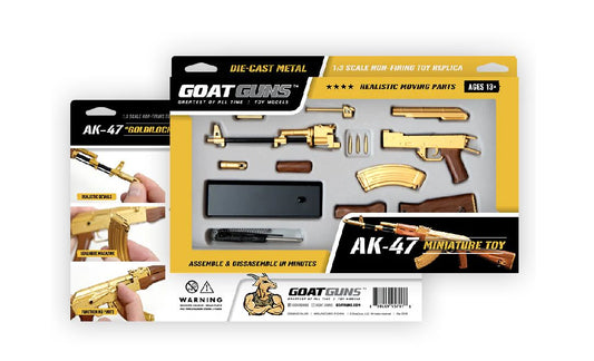 GoatGuns AK47 Metal Diecast Model Assembly Kit - Wood GOAAK-GOLD