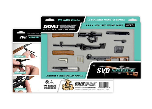 GoatGuns Sniper Rifle Metal Diecast Model Assembly Kit - Black GOASVD-BLACK
