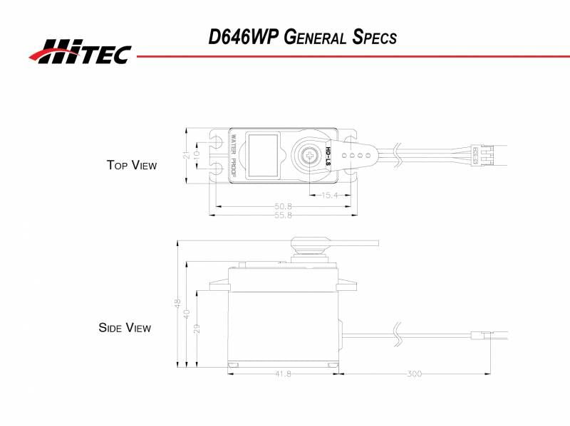 Hitec D646WP Waterproof High Torque Metal Gear (25T)