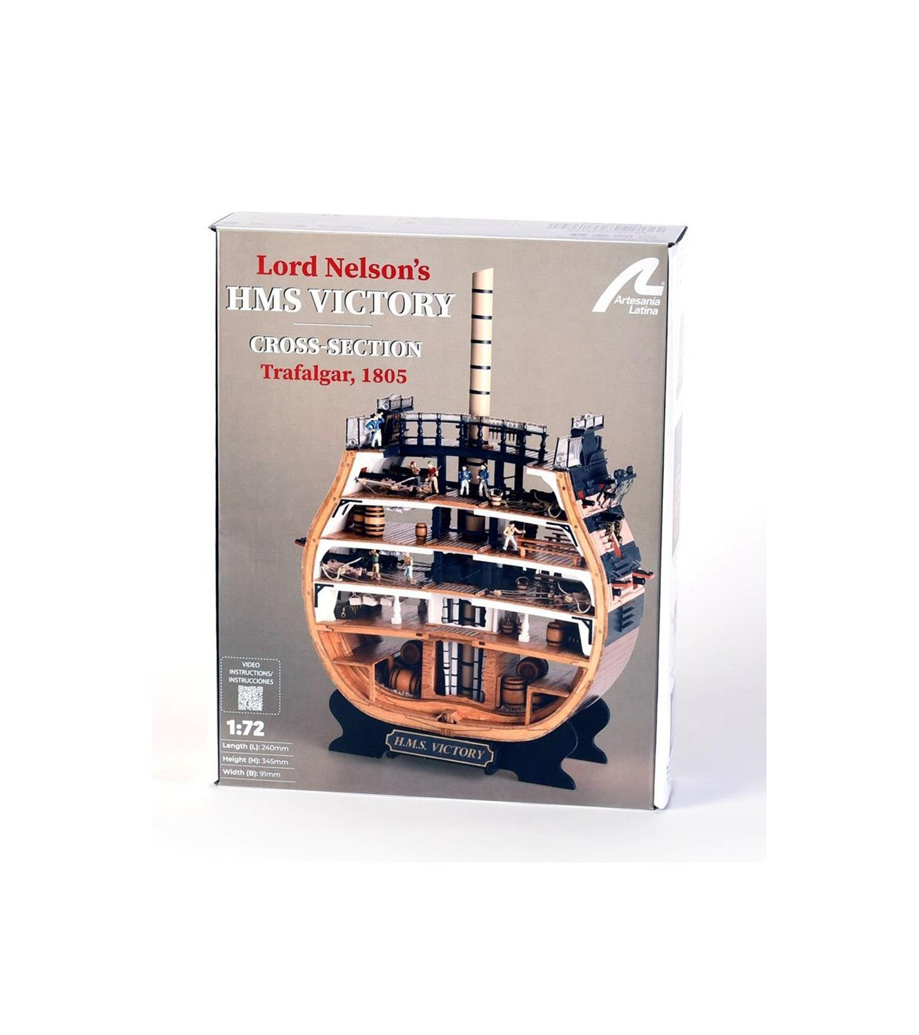 HMS Victory's Cross-Section. 1:72 Wooden Model Ship Kit Boat ART20500