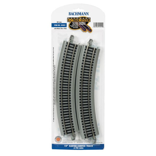 18" Radius Curved (HO Scale Track Nickel Silver)