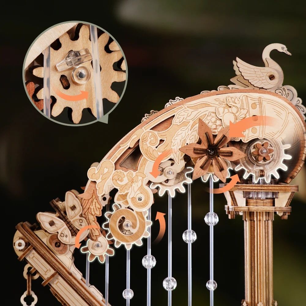 ROKR Magic Harp Music Box 3D Wooden Puzzle