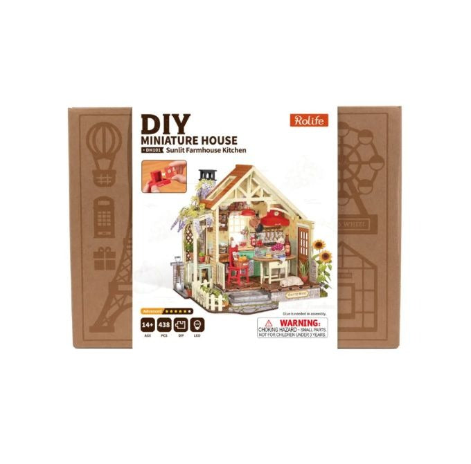 Rolife Sunlit Farmhouse Kitchen DIY Miniature House Kit DH101