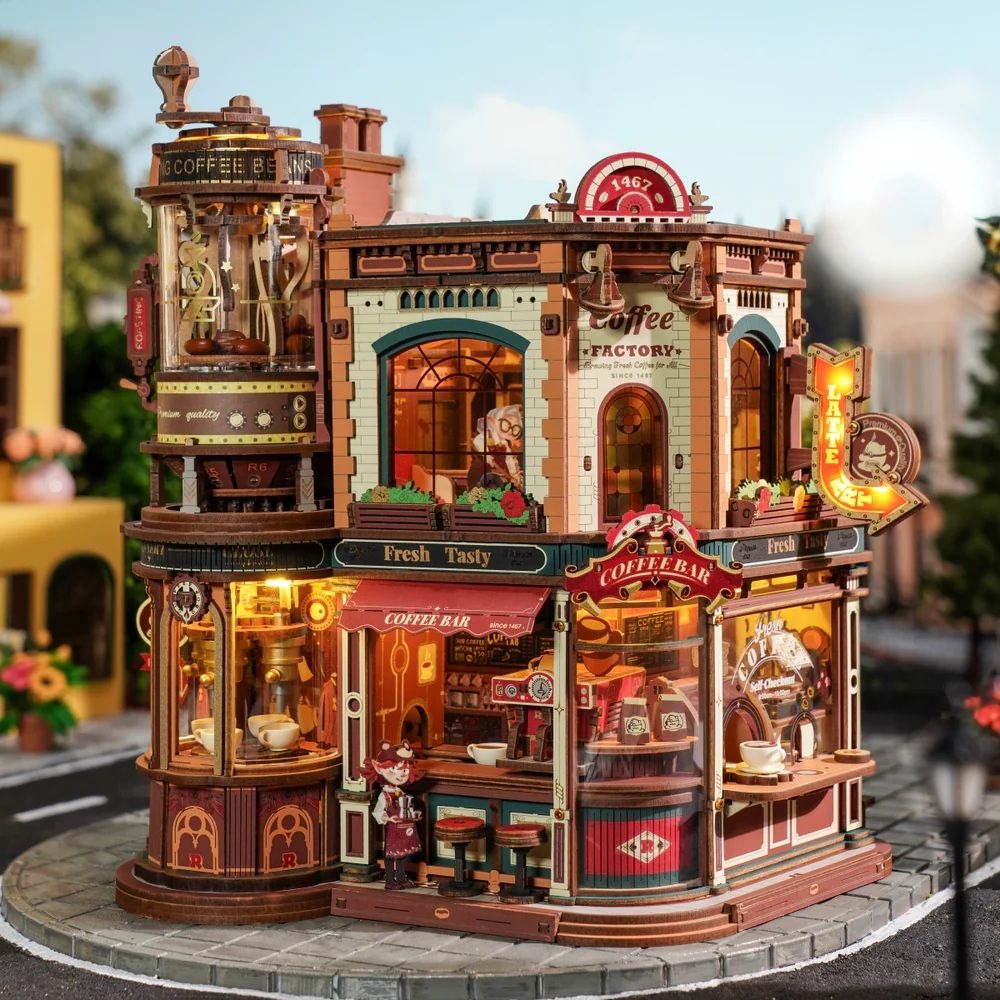 ROKR Dream Coffee Factory 3D Wooden Puzzle