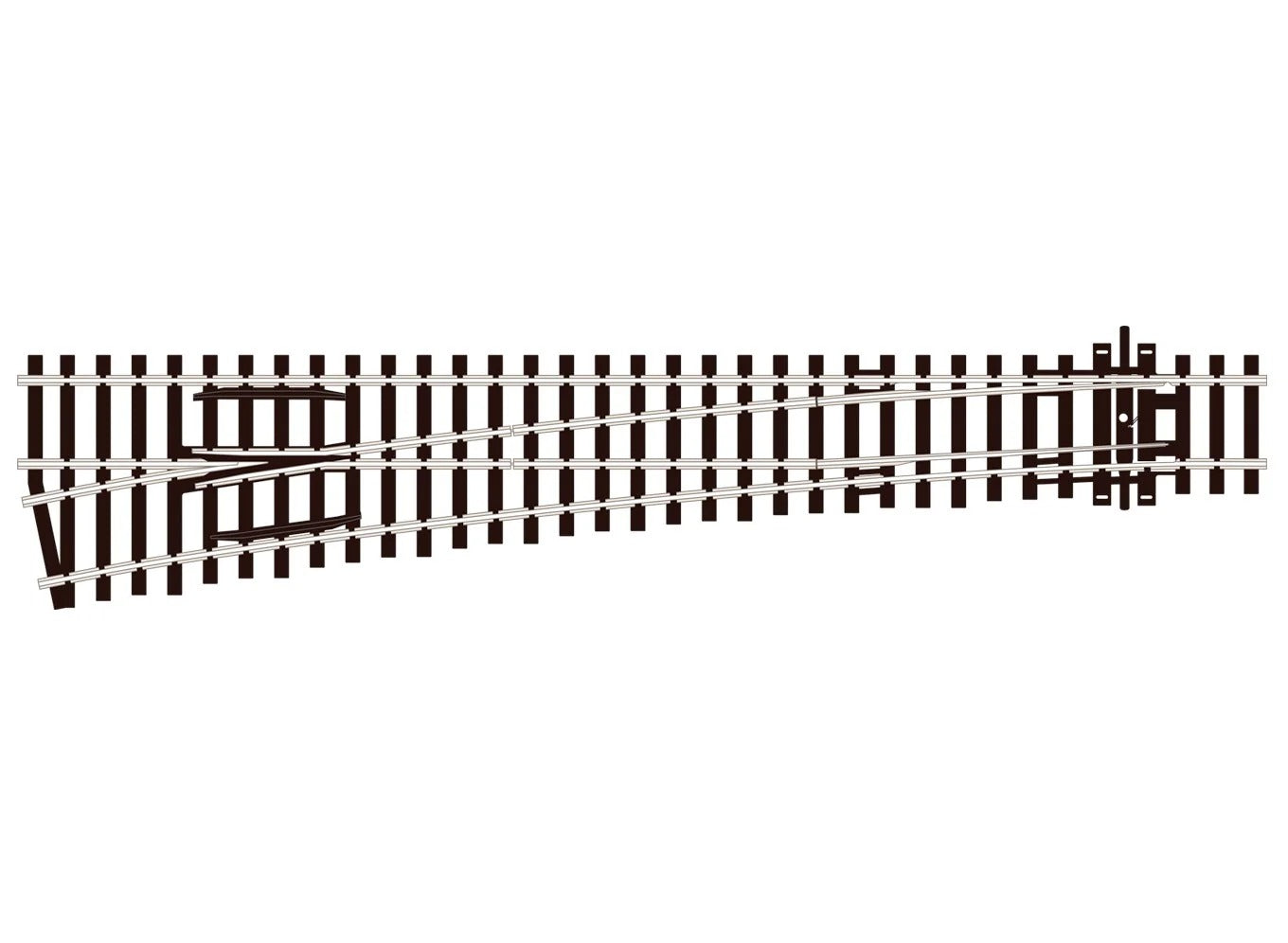 PECO CODE 100 Turnout, Large Radius, Left Hand HO SCALE TRACK SL-E89