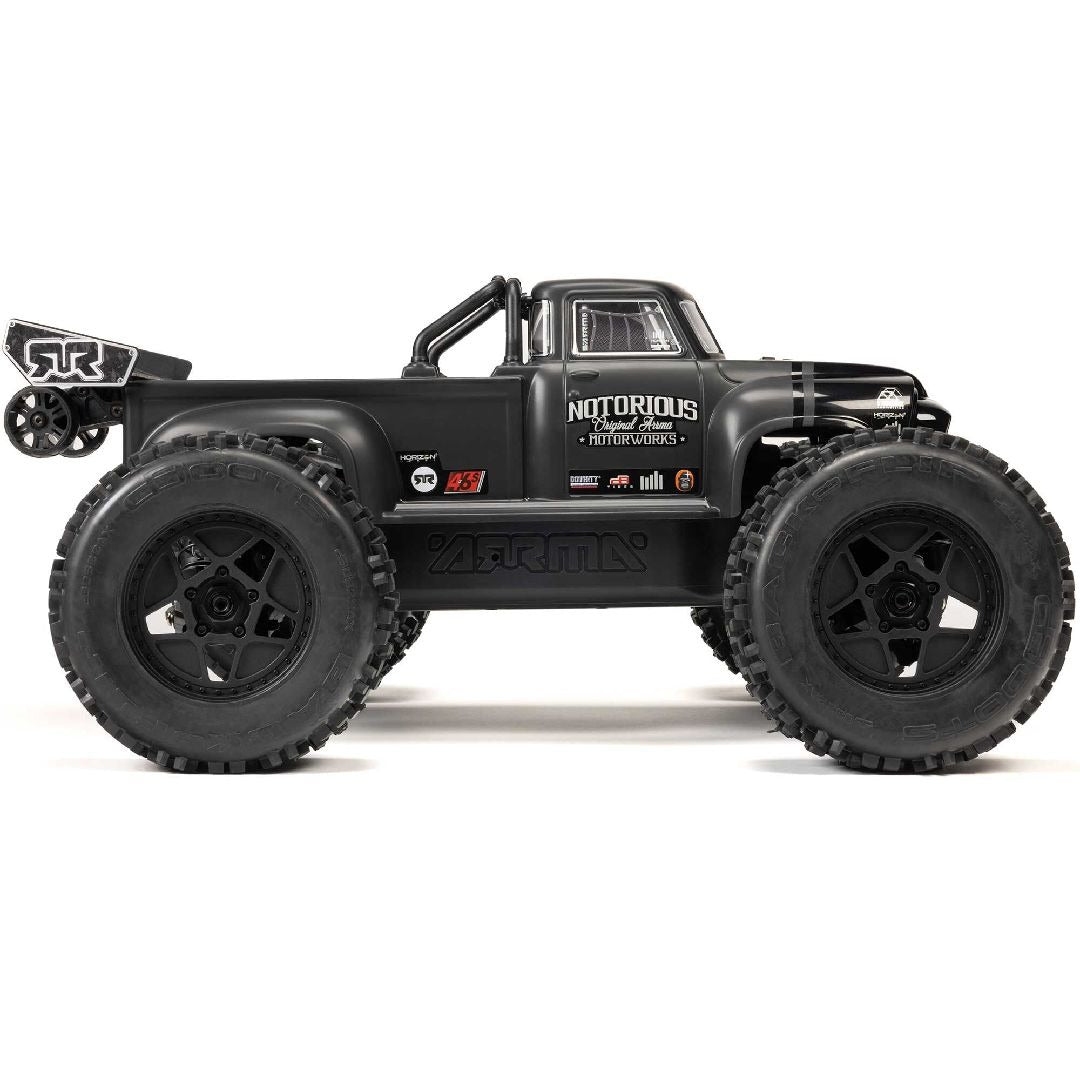 Arrma 1/8 NOTORIOUS BL-6s 4x4 Stunt Truck RTR - Black