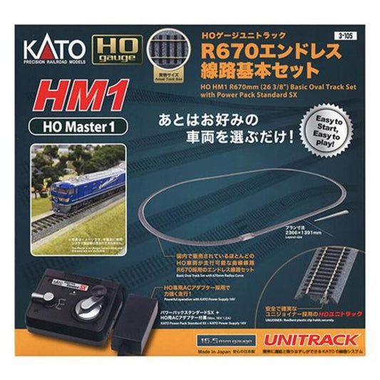 Kato 3-105 HO Unitrack HM1 Basic Oval Track Set With Power Pack SX