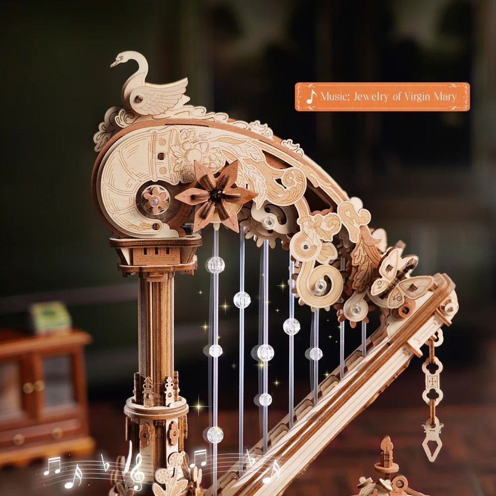 ROKR Magic Harp Music Box 3D Wooden Puzzle