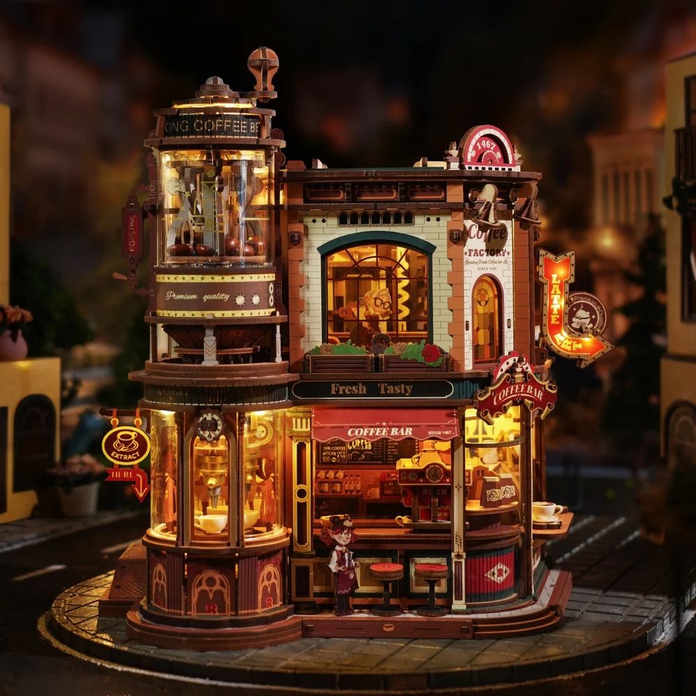 ROKR Dream Coffee Factory 3D Wooden Puzzle