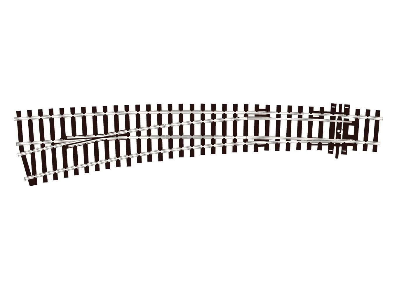 PECO CODE 100 Curved Turnout, Large Radius, Left Hand SL-E87