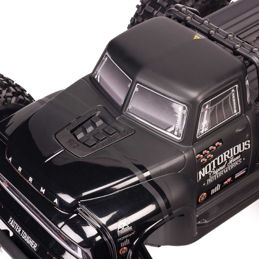 Arrma 1/8 NOTORIOUS BL-6s 4x4 Stunt Truck RTR - Black