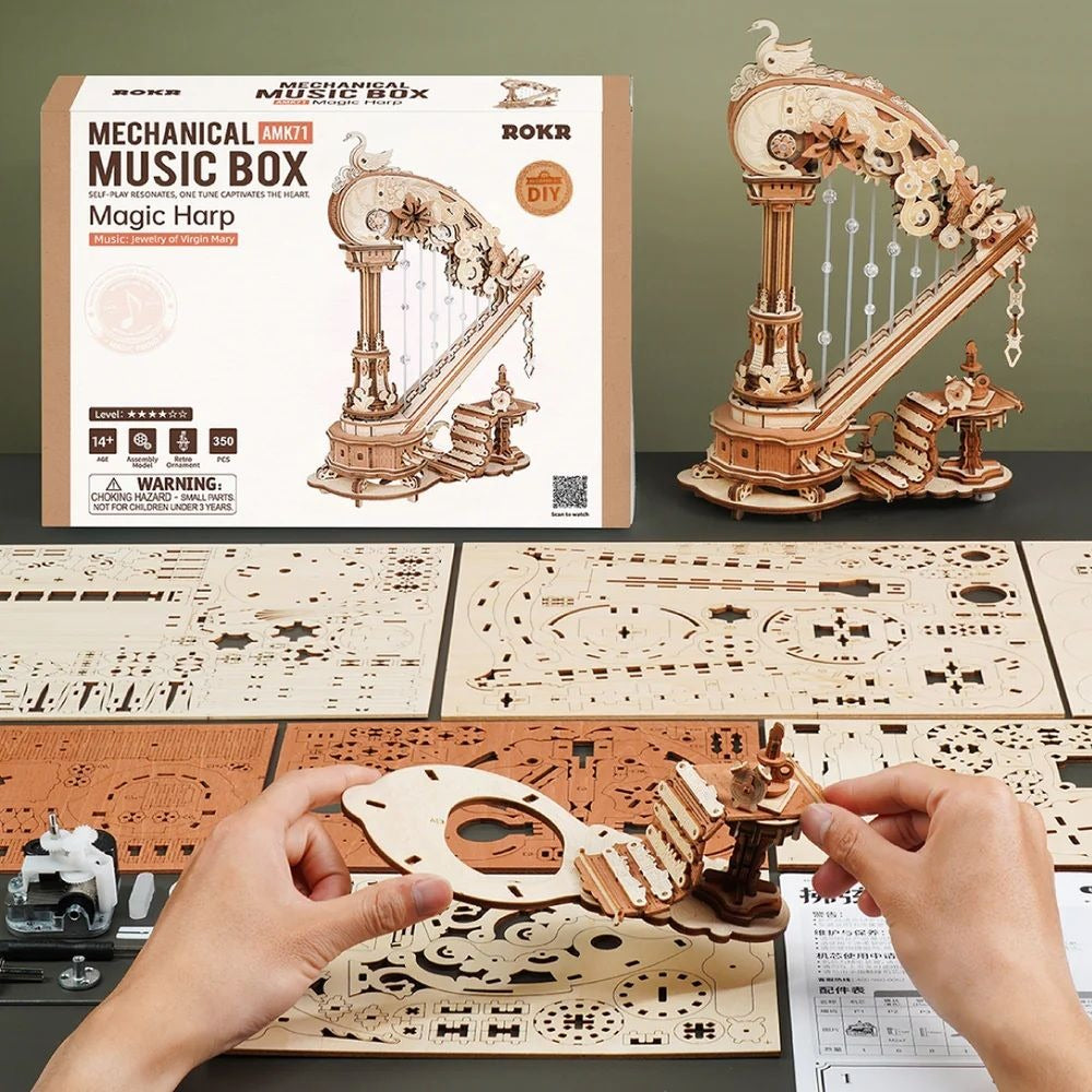 ROKR Magic Harp Music Box 3D Wooden Puzzle