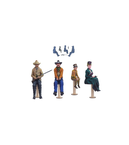 Set of 4 resin figures for STAGECOACH Stagecoach - Scale 1/12