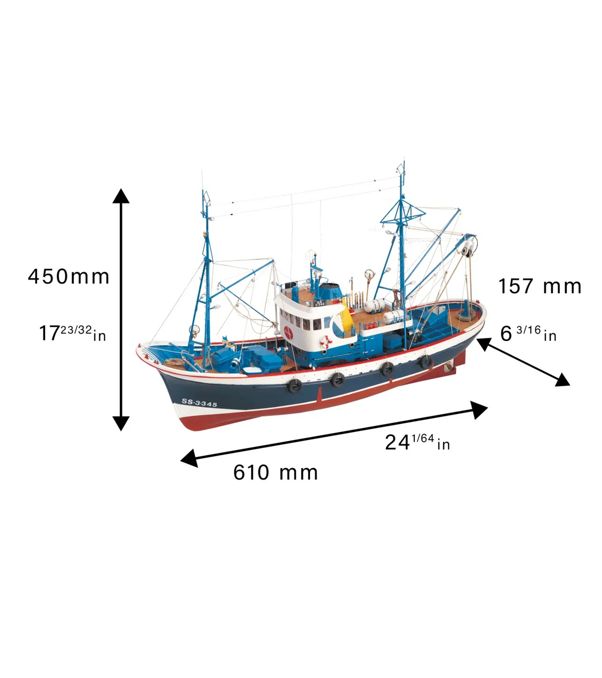 New Tuna Boat Marina II. 1:50 Wooden Model Fishing Boat Kit 20506