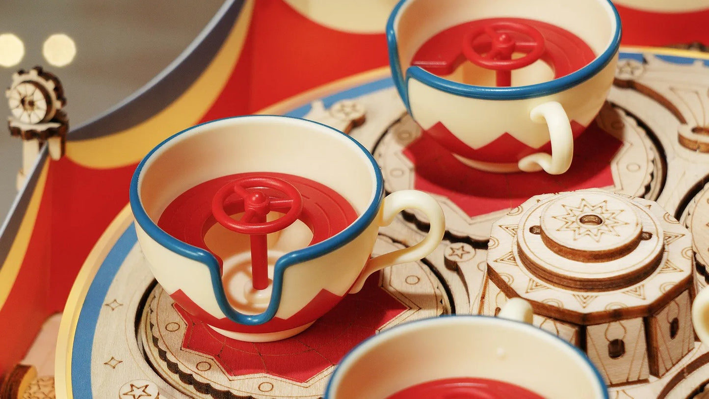 ROKR Tilt-A-Whirl DIY Music Box 3D Wooden Puzzle