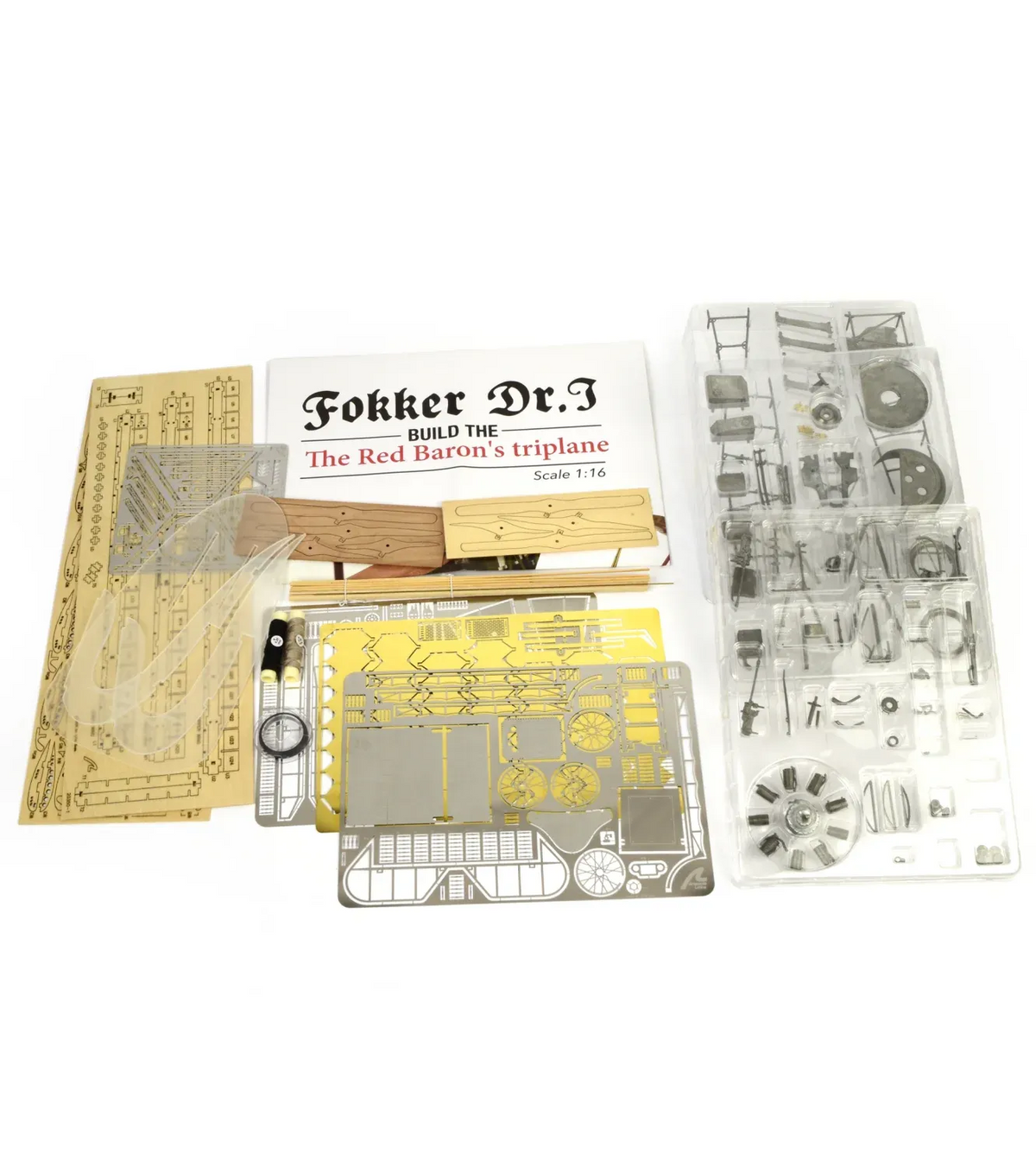 Fighter Fokker Dr I. 1:16 Wooden and Metal Aircraft Model