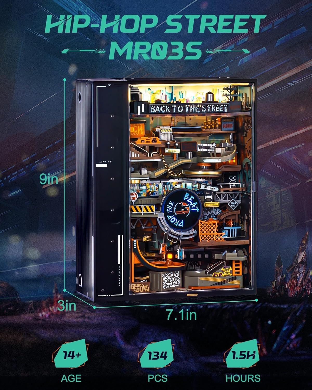 ROKR Hip-Hop Street Marble Run Mechanical 3D Puzzle