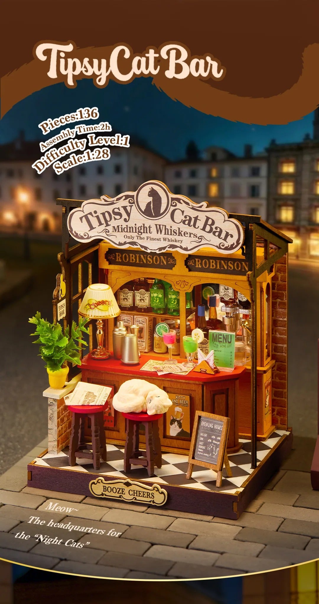Rolife DIY Miniature House - Tipsy Cat Bar DS054
