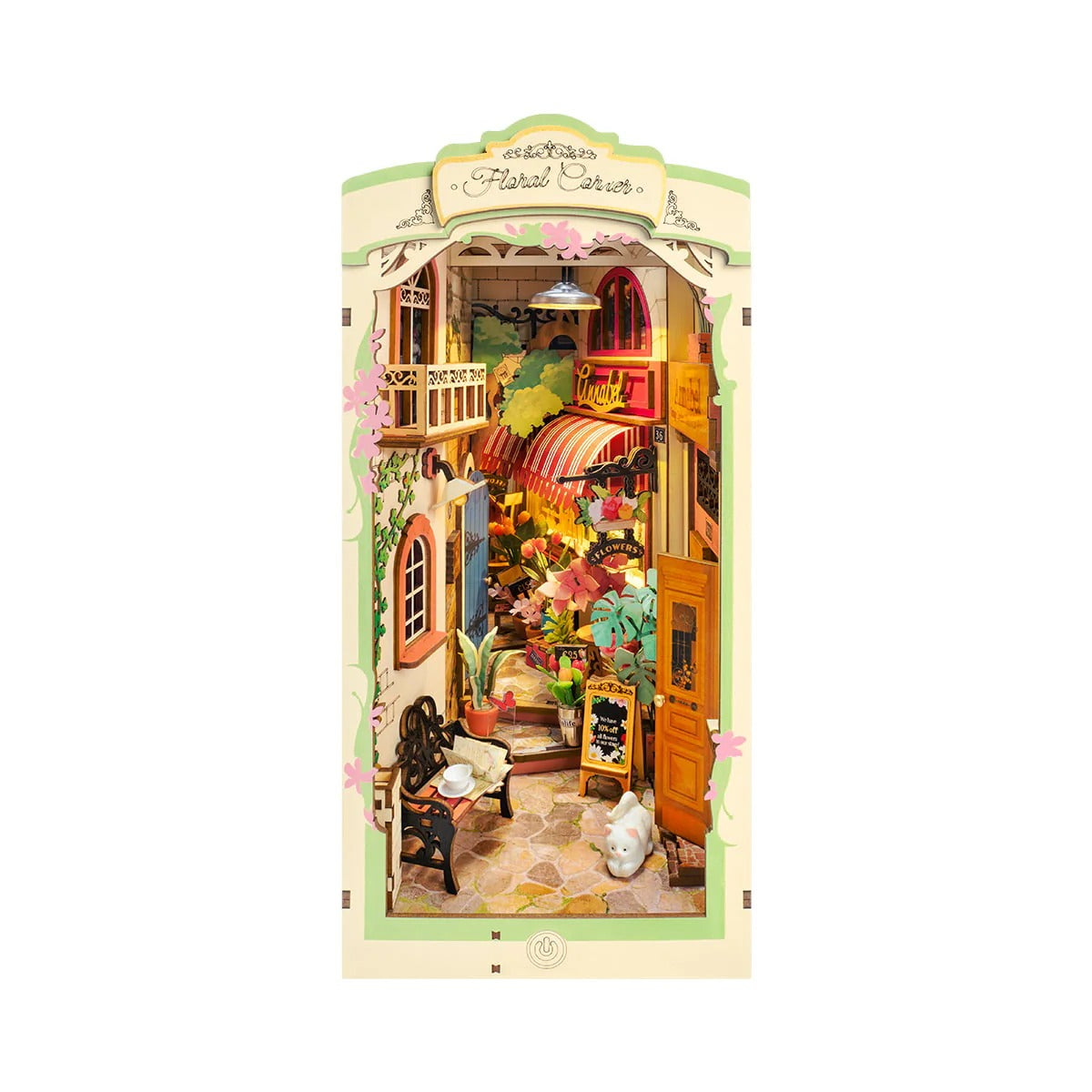Rolife Floral Corner DIY Book Nook Shelf Insert ROETGB09