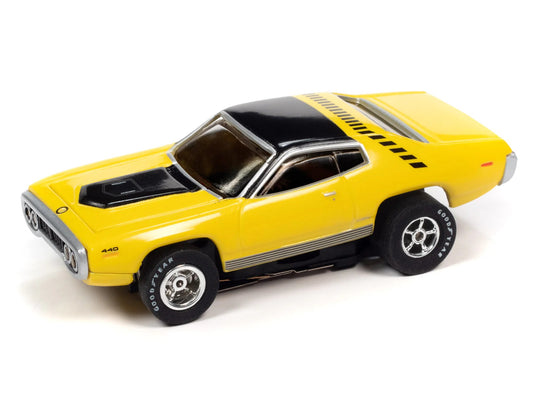 Flamethrower - X-Traction - 1971 Plymouth GTX Yellow Slot Car