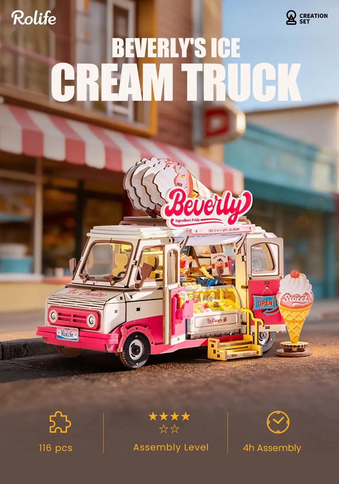 Rolife 3D Wooden Puzzle - Beverly's Ice Cream Truck TGS06