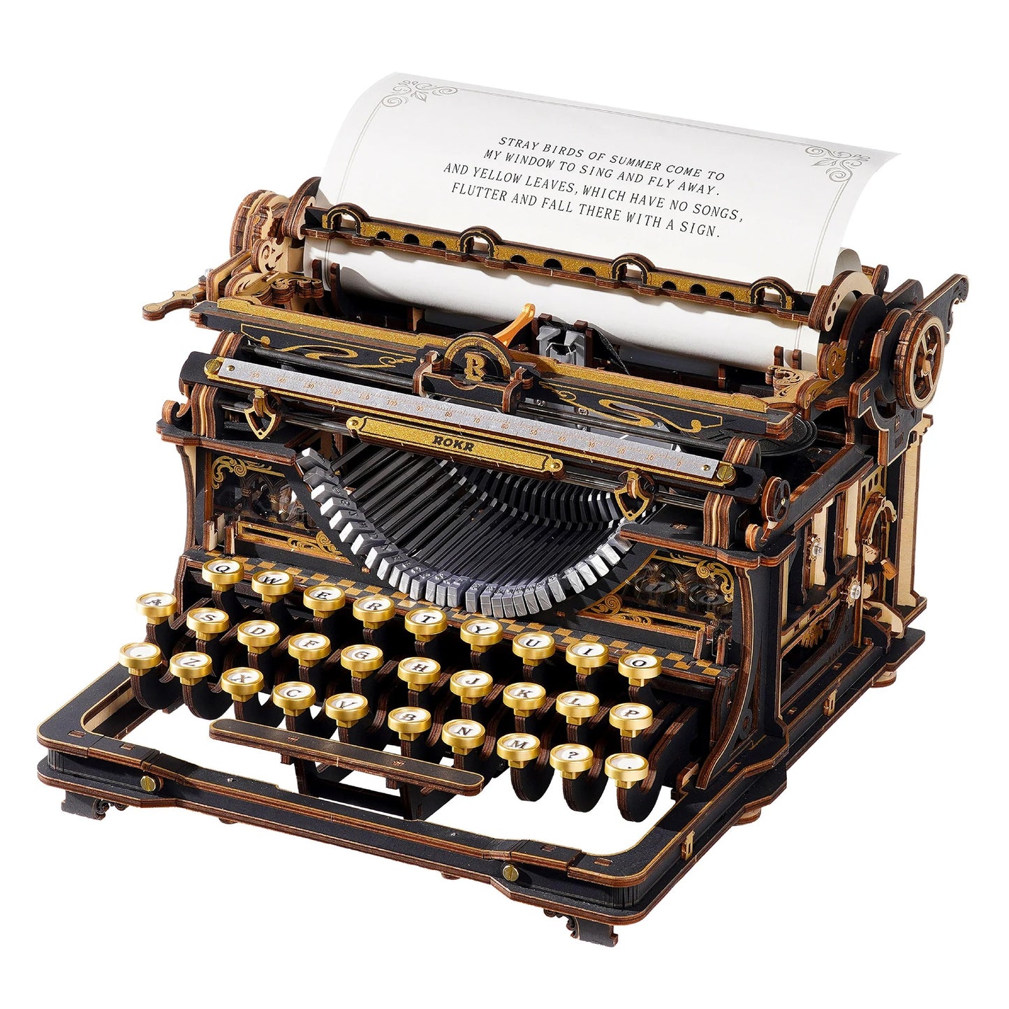 ROKR Mechanical Typewriter 3D Wooden Puzzle - Classic Version