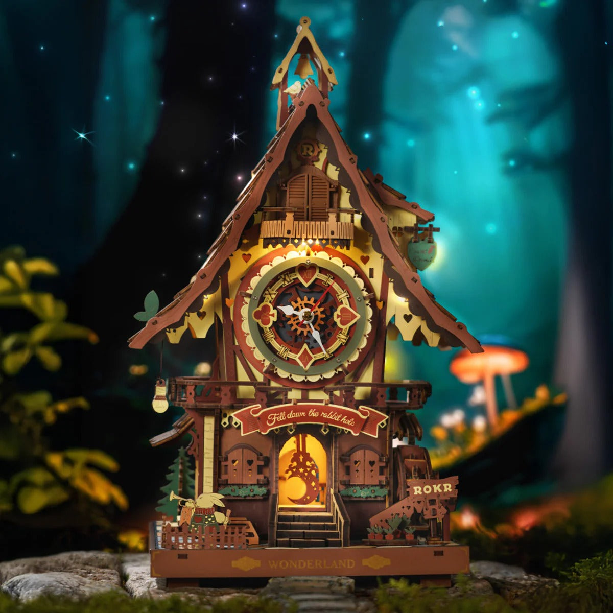 ROKR Cuckoo Clock Mechanical 3D Wooden Puzzle Colored